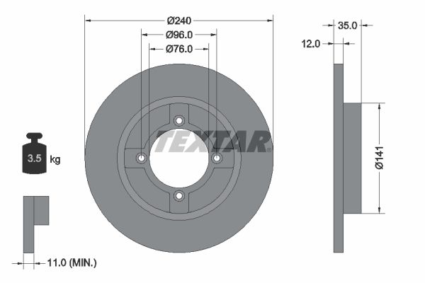 TEXTAR Тормозной диск 92029300