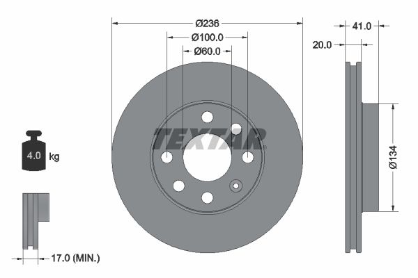 TEXTAR Тормозной диск 92029600