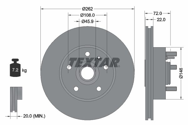 TEXTAR Bremžu diski 92031300