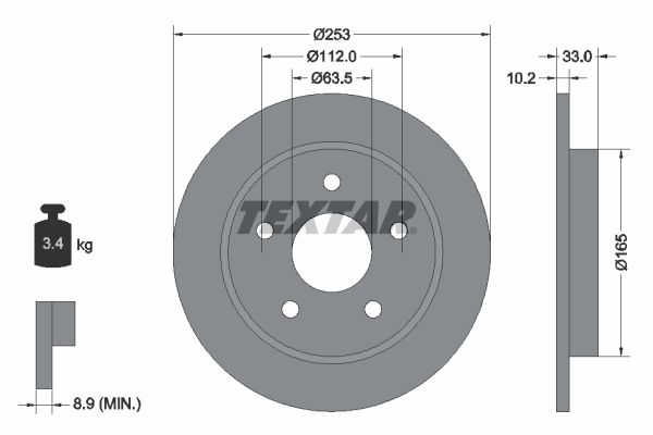 TEXTAR Тормозной диск 92032400