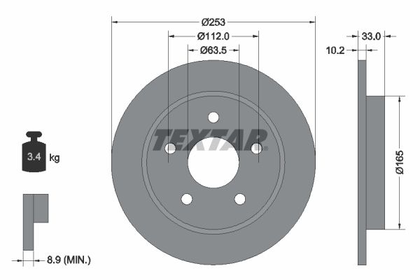 TEXTAR Bremžu diski 92032400