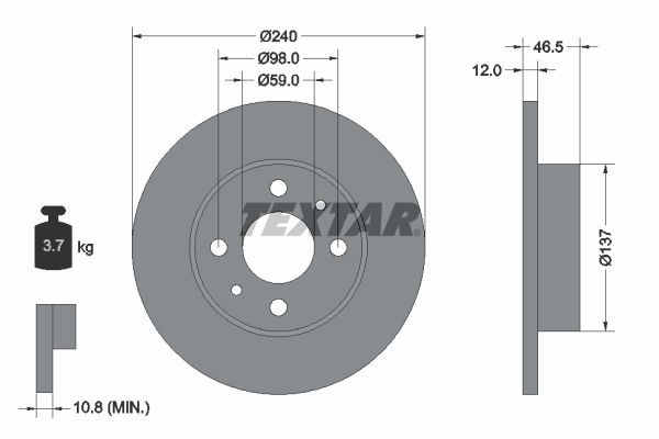 TEXTAR Тормозной диск 92034500
