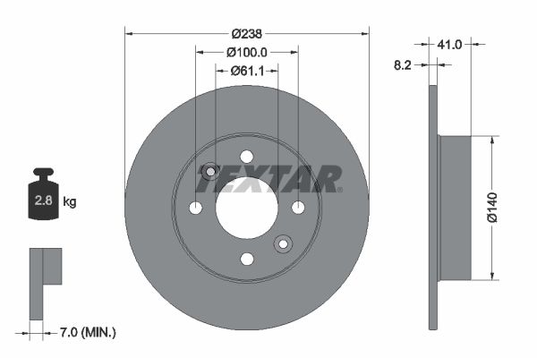 TEXTAR Тормозной диск 92036000
