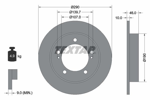 TEXTAR Тормозной диск 92036600