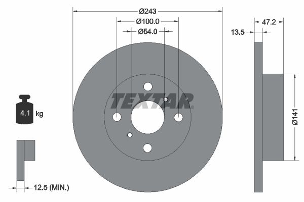 TEXTAR Bremžu diski 92036700