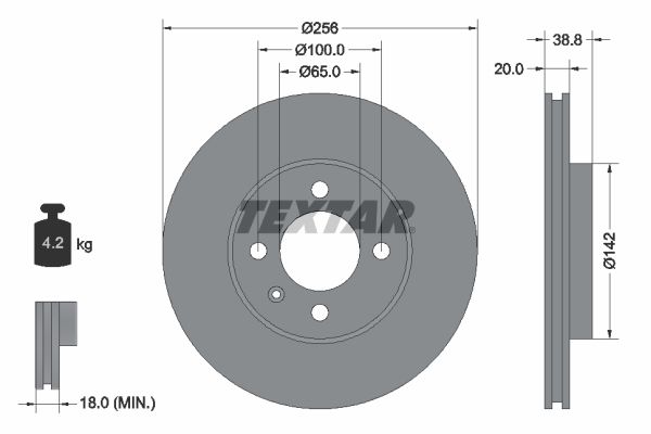 TEXTAR Bremžu diski 92036800
