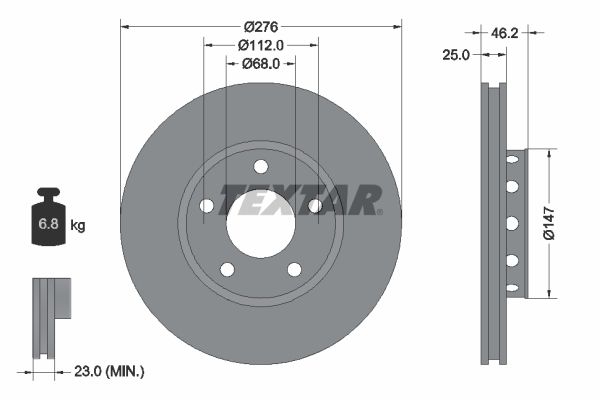 TEXTAR Тормозной диск 92037200
