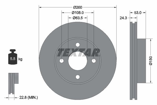 TEXTAR Bremžu diski 92037600