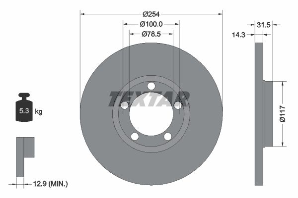 TEXTAR Тормозной диск 92037900