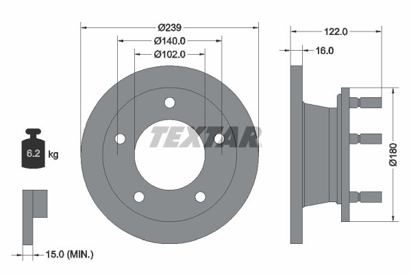 TEXTAR Bremžu diski 92038900