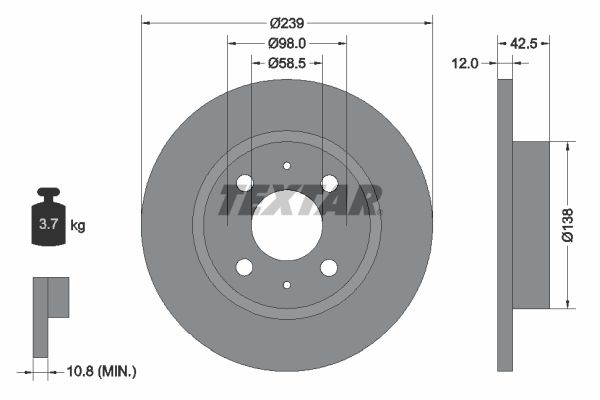 TEXTAR Тормозной диск 92039100
