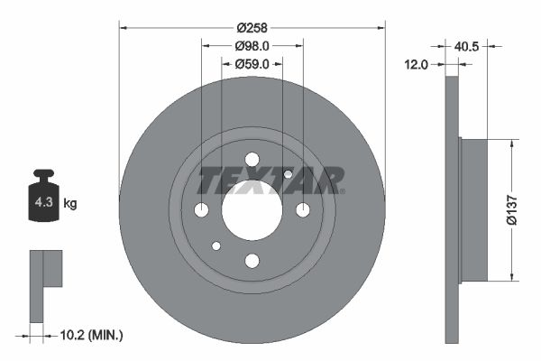 TEXTAR Тормозной диск 92041503