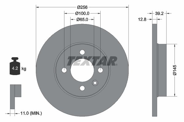 TEXTAR Тормозной диск 92041703