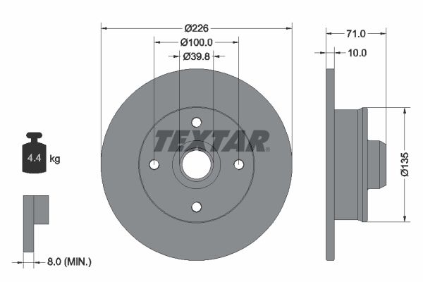 TEXTAR Bremžu diski 92041800