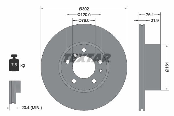 TEXTAR Тормозной диск 92042200