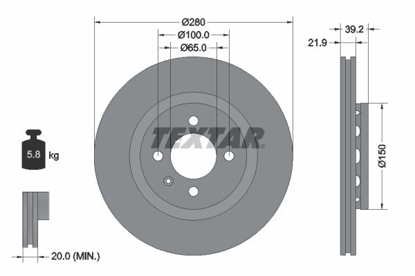 TEXTAR Bremžu diski 92043500