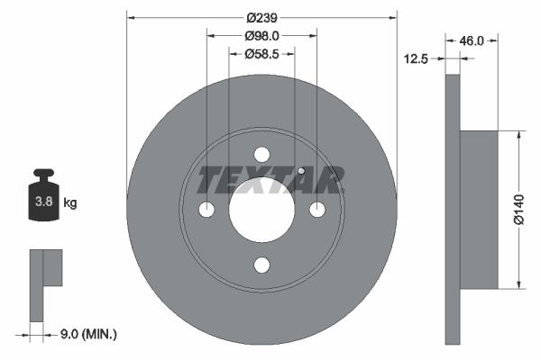 TEXTAR Тормозной диск 92044000