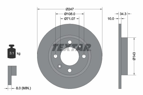 TEXTAR Bremžu diski 92048200