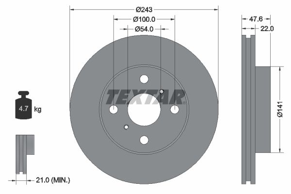 TEXTAR Bremžu diski 92049900