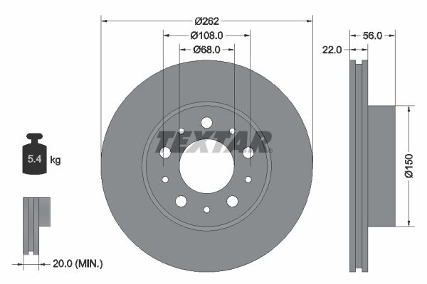 TEXTAR Тормозной диск 92051200