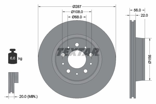 TEXTAR Тормозной диск 92051300