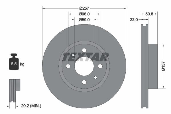 TEXTAR Bremžu diski 92052100