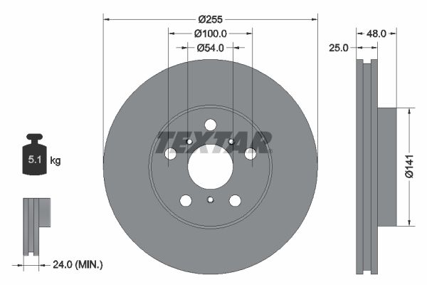 TEXTAR Bremžu diski 92052900