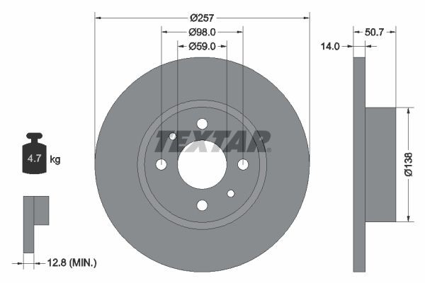 TEXTAR Bremžu diski 92053200
