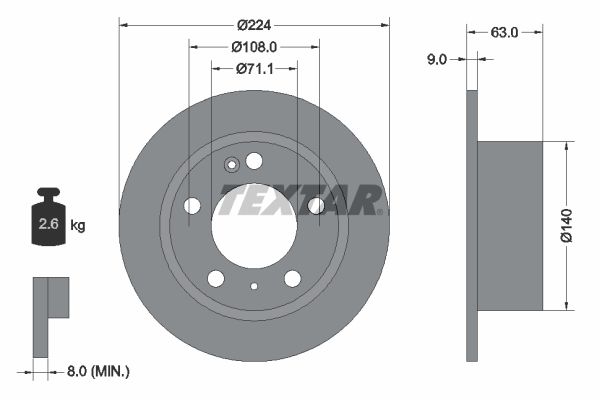 TEXTAR Bremžu diski 92054500