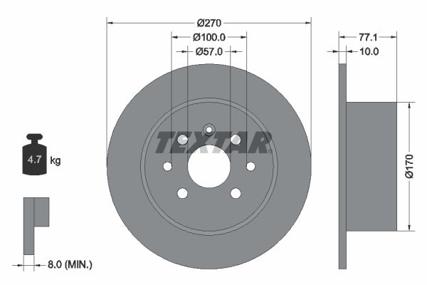 TEXTAR Тормозной диск 92054700