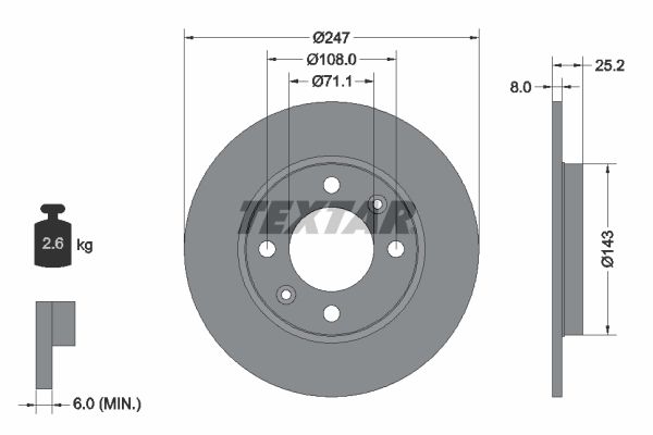 TEXTAR Bremžu diski 92055003