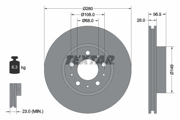 TEXTAR Bremžu diski 92055400