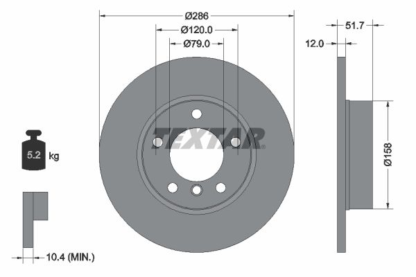TEXTAR Тормозной диск 92055503