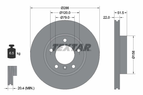 TEXTAR Тормозной диск 92055600