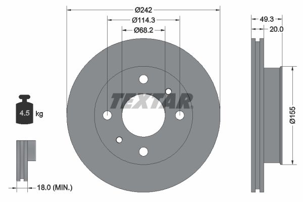 TEXTAR Bremžu diski 92056200