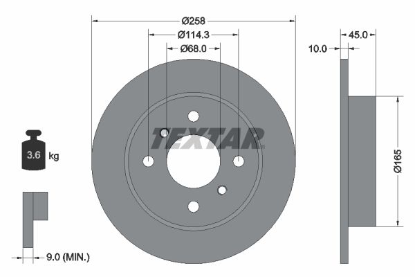 TEXTAR Тормозной диск 92056400