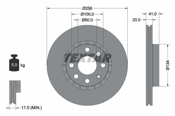 TEXTAR Bremžu diski 92056503