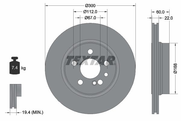 TEXTAR Тормозной диск 92056800