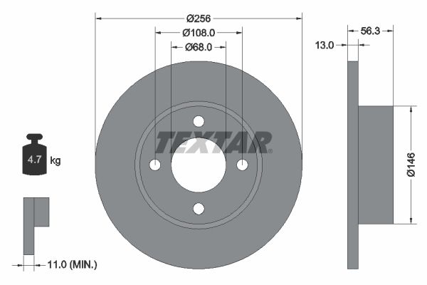 TEXTAR Bremžu diski 92057800