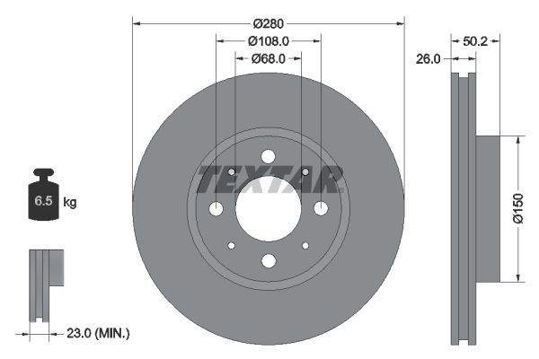TEXTAR Bremžu diski 92058600