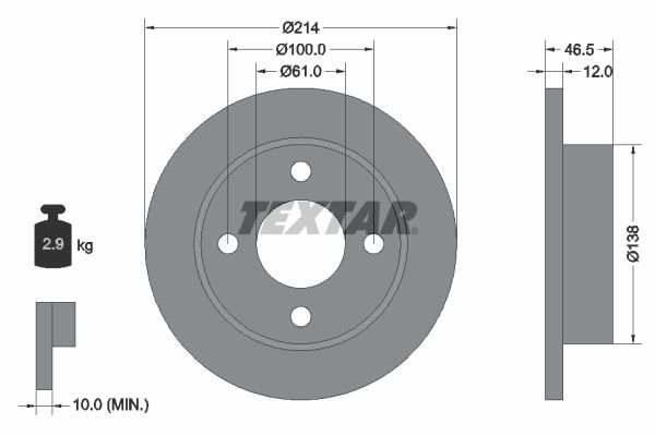 TEXTAR Bremžu diski 92059200