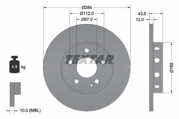 TEXTAR Bremžu diski 92059303