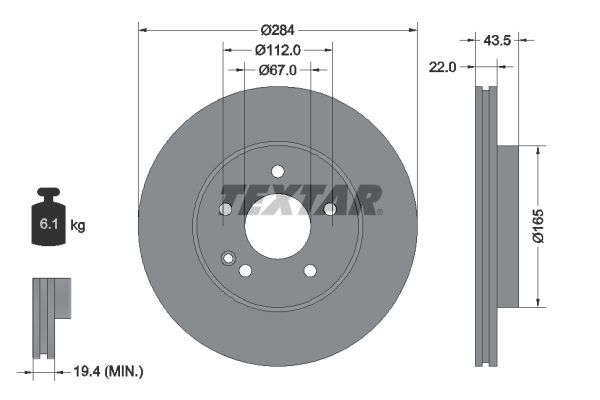 TEXTAR Bremžu diski 92059403