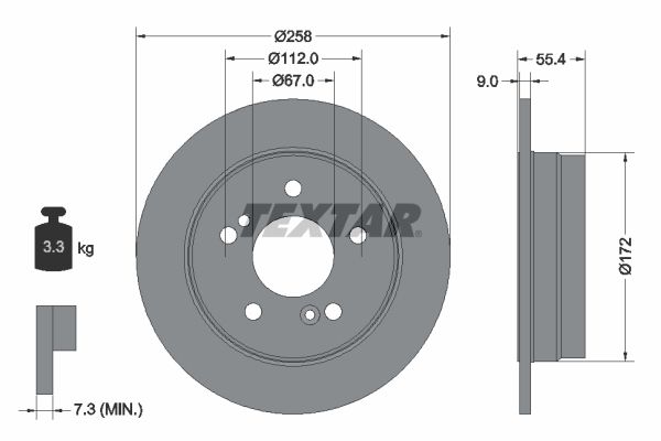 TEXTAR Тормозной диск 92059500