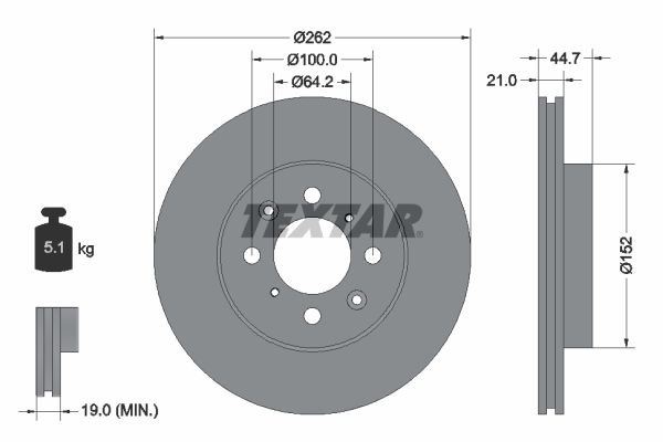 TEXTAR Тормозной диск 92060900