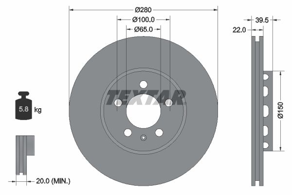 TEXTAR Bremžu diski 92061400