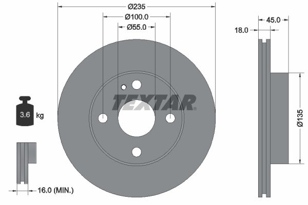 TEXTAR Тормозной диск 92061500