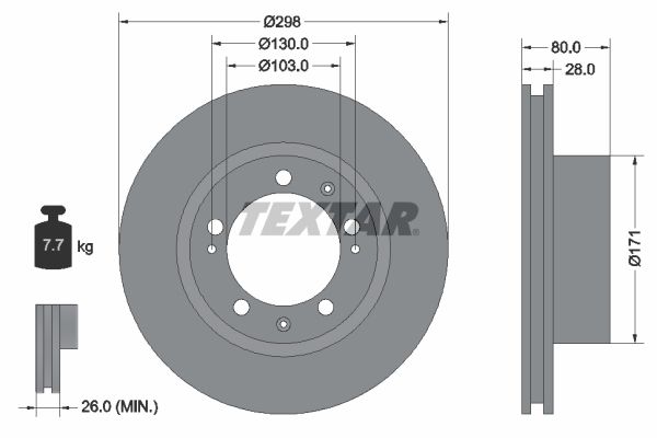 TEXTAR Тормозной диск 92064607