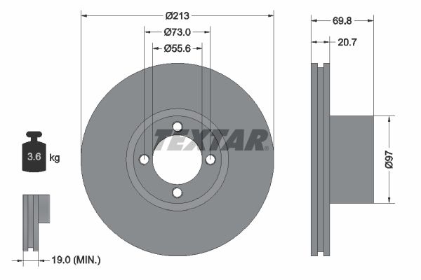 TEXTAR Тормозной диск 92064700