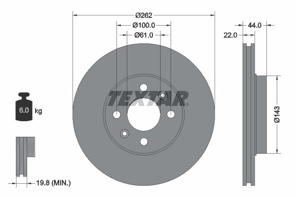TEXTAR Bremžu diski 92064800